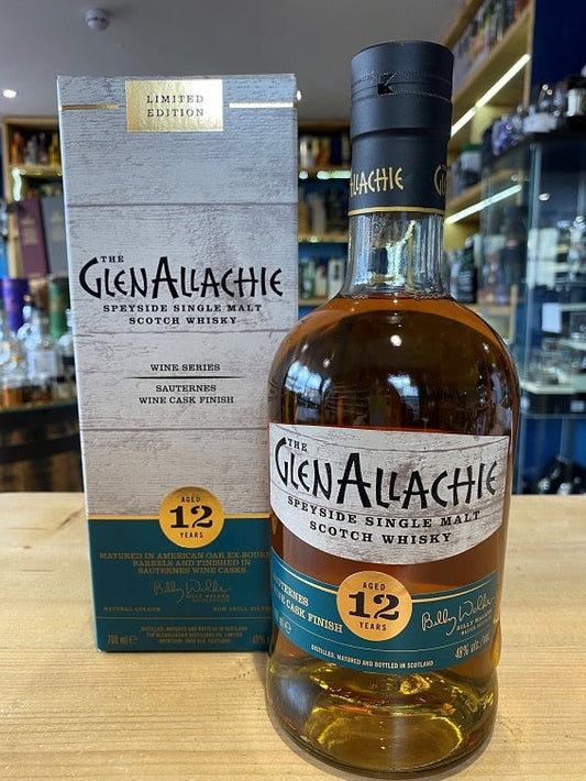 GlenAllachie 12 Year Old Sauternes Wine Cask Finish 70cl 48% - Just Wines 