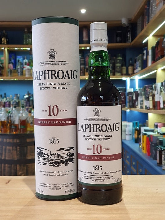 Laphroaig Aged 10 Years Sherry Oak Finish 70cl 48% - Just Wines 