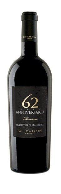 San Marzano Anniversario 62, Primitivo di Manduria Riserva 2018 6x75cl - Just Wines 