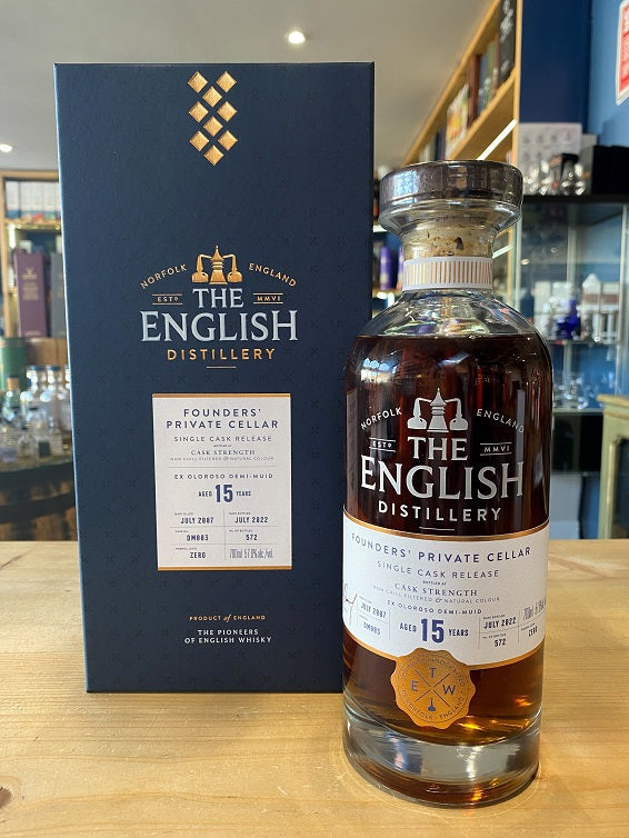 The English Whisky Co. Founders Private Cellar Aged 15 Years Cask No. DM003 57.6% 6x70cl - Just Wines 