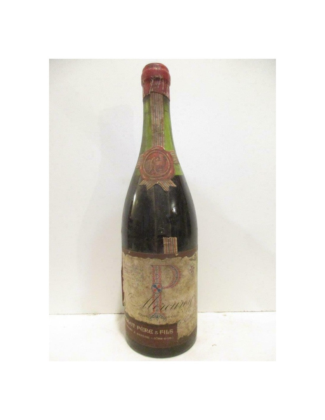 années 40 - mercurey - poulet père et fils (non millésimé années 1940 à 1950) - rouge - bourgogne - Just Wines 