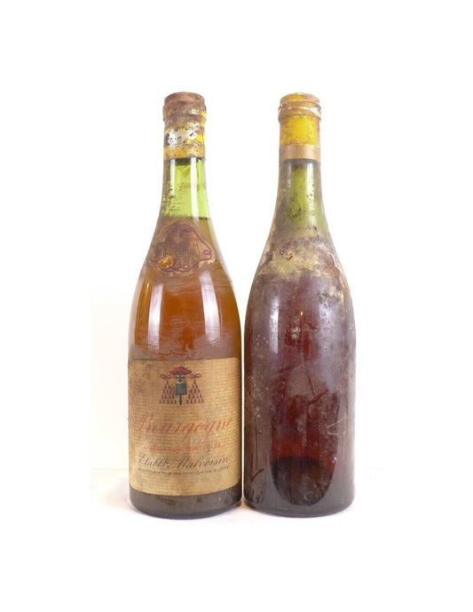 années 50 - bourgogne - malvoisin (non millésimé années 1950 à 1960 une sans étiquette b1) lot de 2 bouteilles - blanc - Just Wines 