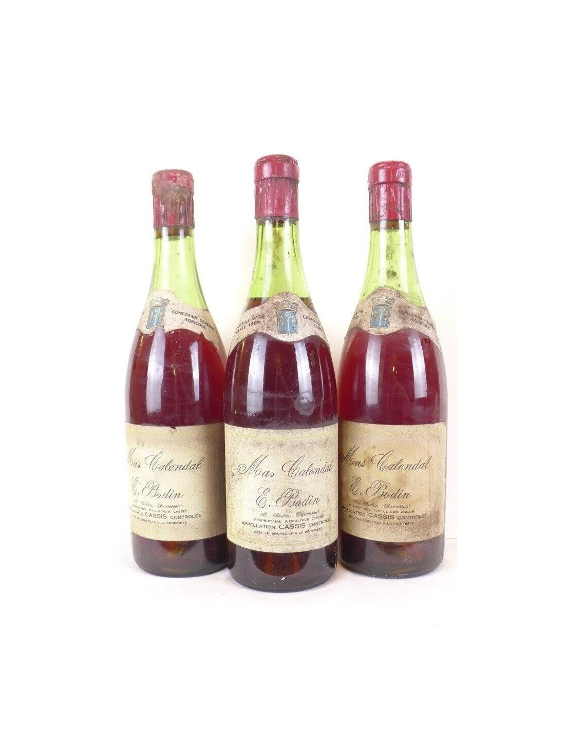 années 50 - cassis - mas calendal (non millésimé années 1950 à 1960 médaille d'or 1909) lot de 3 bouteilles - rouge - provence - Just Wines 