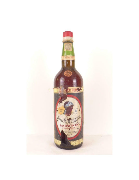 années 50 - rhum - negrita bardinet (non millésimé années 1950 à 1960 étiquette déchirée) 100 cl - alcool - west and east Indes - Just Wines 