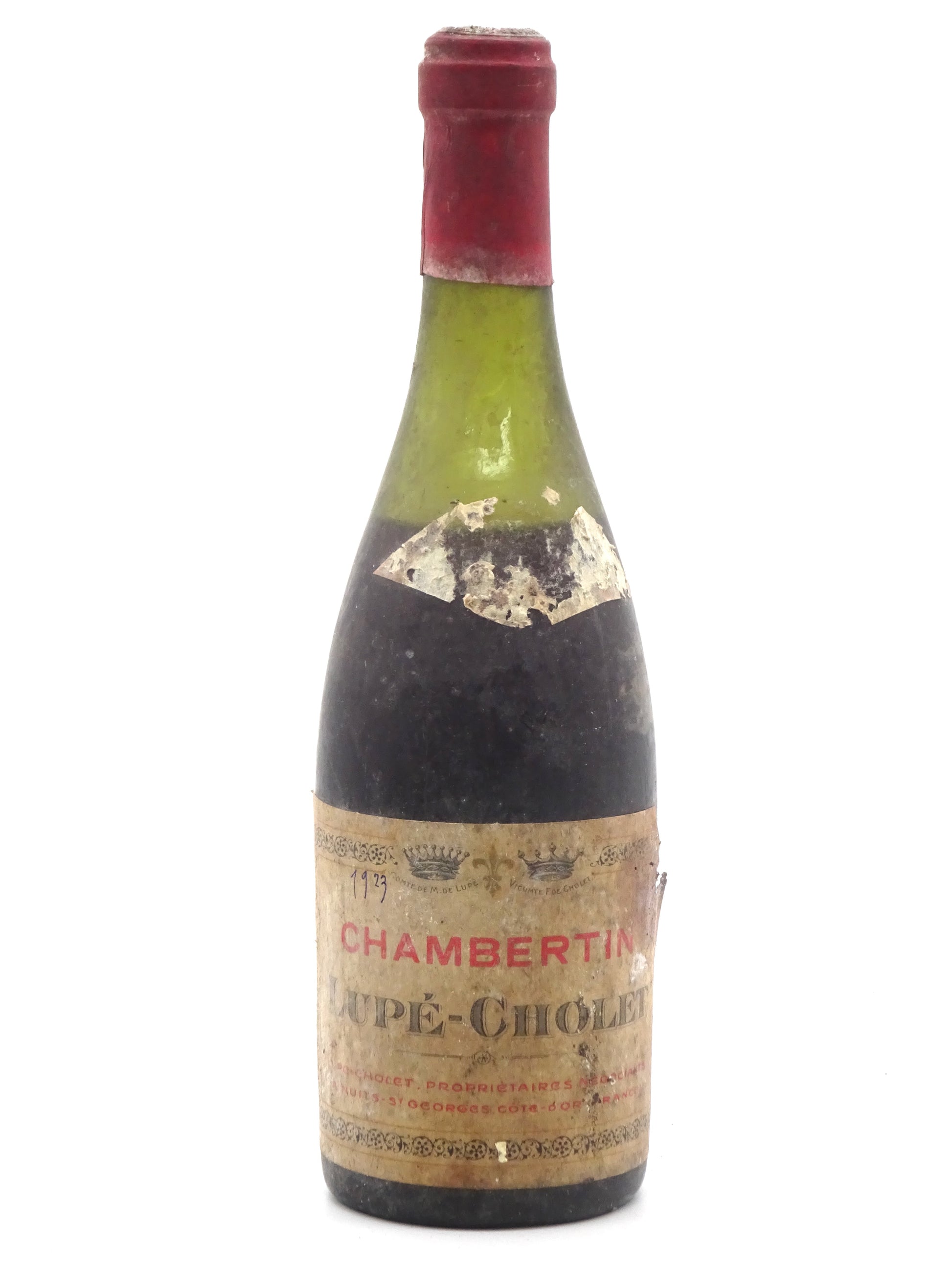 Chambertin, Grand Cru, Domaine Lup茅 Cholet , 1923 - Just Wines 