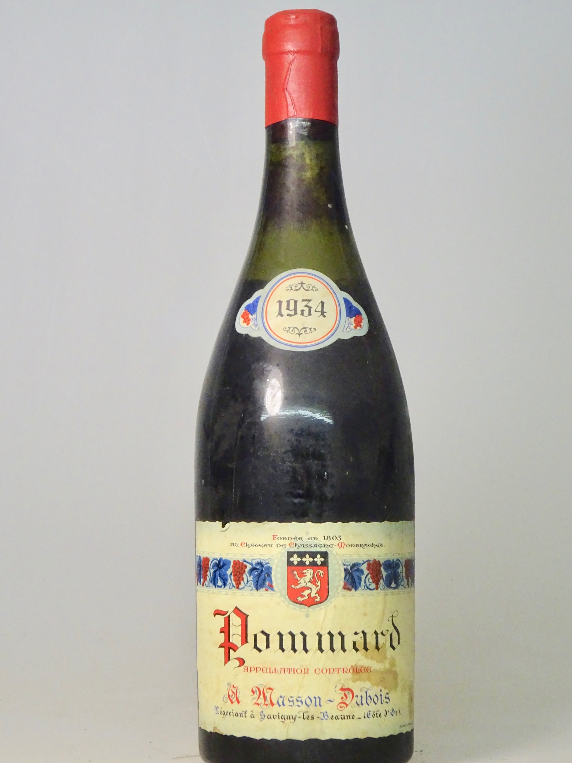 Pommard, Domaine Masson Dubois, 1934 - Just Wines 