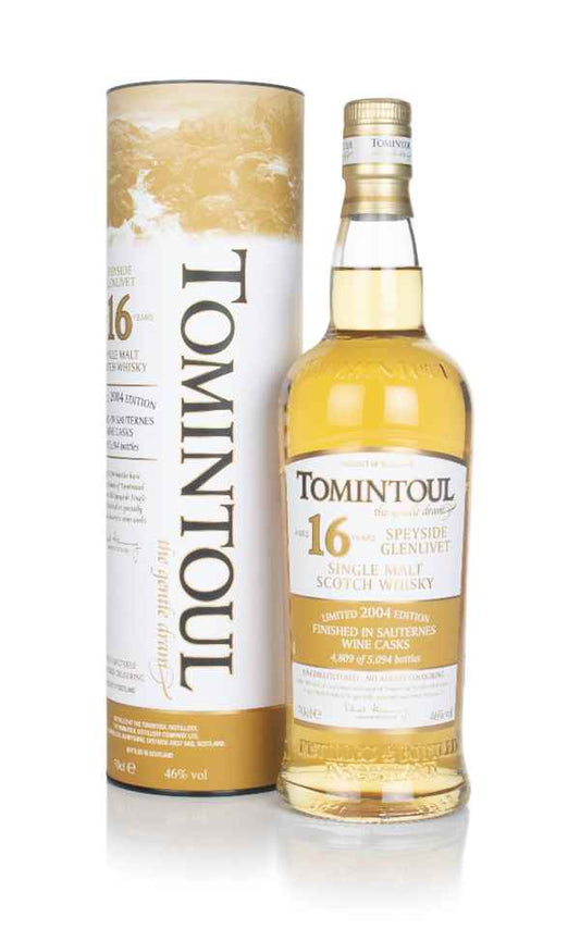 Tomintoul Aged 16 Years Sauternes Cask Finish 70cl 46% - Just Wines 